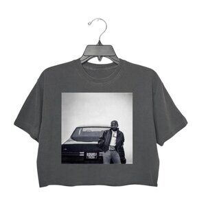 Kendrick Lamar Short Sleeve Album Cover Crop Top T-shirt Rap Music Rapper Tee XL